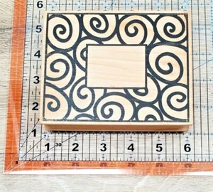 All Night Media SPIRAL FRAME 301K Wood Mounted Rubber Stamp 5 x 6 inches - Picture 1 of 4