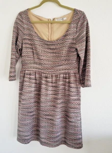 Forever 21 Women's Gray Black Brown Mid Length Long Sleeve Lined Dress Size L - Picture 1 of 7