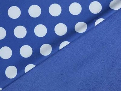 Softshell Stoff Meterware winddicht Hellblaue Punkte 2 cm  auf BLAU EUR 14,98/m - Bild 1 von 2