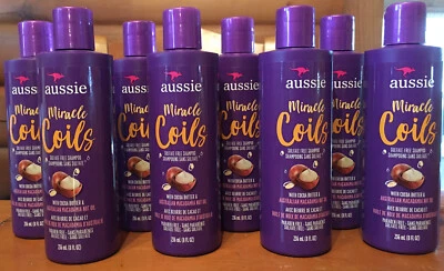 Lot of (8) AUSSIE Miracle Coils Shampoo Sulfate Free 8 oz. each - Image 1 of 4