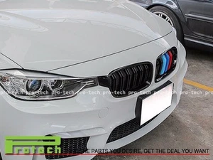 PAINTED BLACK FRONT GRILLS GRILLE M COLOR FOR BMW F30 F31 M3 TYPE 328I 335I 320I - Picture 1 of 4