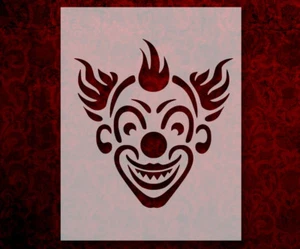 Böser Clown lächelnd 8,5" x 11" Schablone SCHNELLER KOSTENLOSER VERSAND (531) - Bild 1 von 1