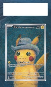 Pokemon Extended Art Insert for PSA Slab + Metallic Black Case- Pikachu Van Gogh - Picture 1 of 3