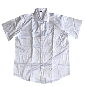 J.VER Camicia Uomo Manica Corta Bianca Formale Regular Fit Elasticizzata Non Ferro L - Foto 1 di 6