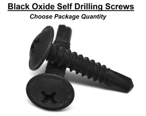#8 Klath Self Drilling Tek Screws Phillips Modified Truss Head Black Oxide Steel - Picture 1 of 2
