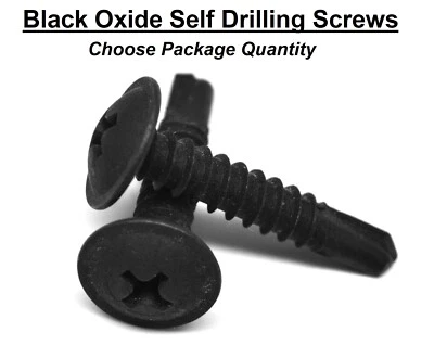 INTERCORP #8 Klath Self Drilling Tek Screws Phillips Modified Truss Head Black Oxide Steel