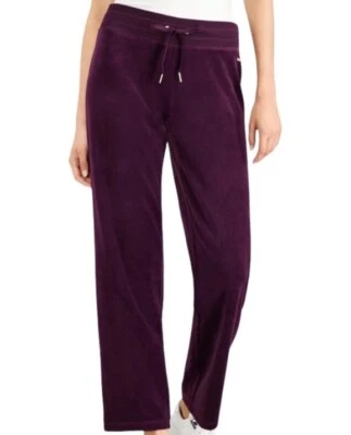 Pantalones de terciopelo tiro medio Calvin Klein para mujer berenjena para mujer 3X Athlesiure Lounge Foto 1 de 4