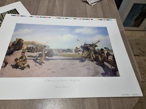 TERENCE CUNEO PRINT - B BATTERY- TOPCLIFFE 1982 PLUS ANOTHER - Picture 1 of 13