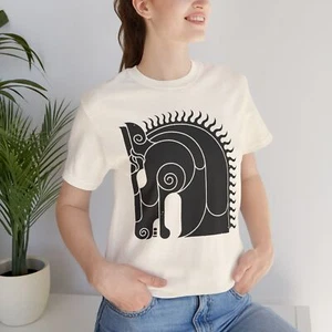 Pferd Grafik, Natur Tee Geschenk, Tierliebhaber T-Shirt, Freizeitkleidung, Boho Style - Bild 1 von 17