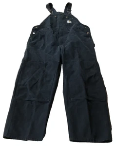 Carhartt Herren Latzhose schwarz Baumwolle Doppelknie - ca. Maße 44 1/2x28 - Bild 1 von 8
