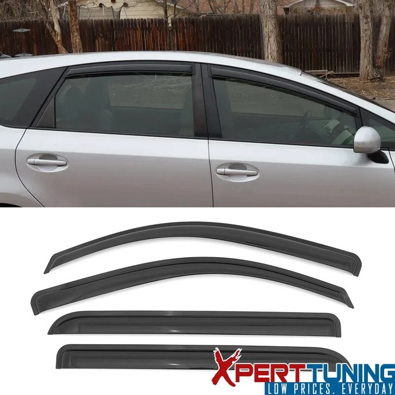 Se adapta a 12-18 Toyota Prius V viseras de ventana ventilación protector de lluvia deflector acrílico 4 piezas Foto 1 de 4