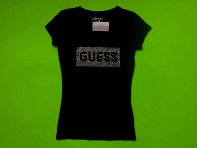 Женская футболка с коротким рукавом GUESS Los Angeles размер СРЕДНИЙ черный с серебристым - Изображение 1 из 4