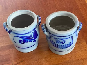 2x alter Schmalz-Topf, Gurken-/Kraut-Topf Steingut Salzglasur - Bild 1 von 2