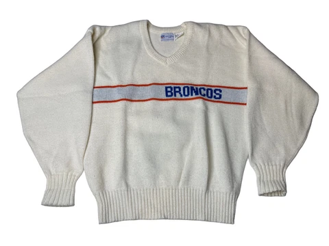 Vintage cliff engle denver broncos knit sweater size L Made In USA Cover