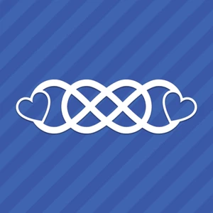 Double Infinity With Hearts Love Vinyl Decal Sticker - Picture 1 of 2