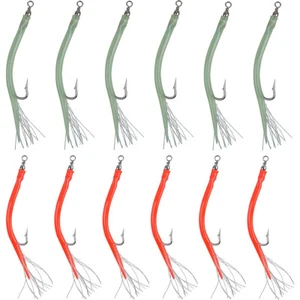 5pcs Cod Eel Tube Jig Bait Shank Offset Hook Octopus Hook Striper Jig Lure - Picture 1 of 15