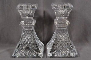 Set of 2 Waterford Crystal Wedding Heirloom Collection 6” Candlestick - Picture 1 of 9
