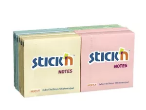 Valuex Stickn Notes 76X76mm 100 Sheets Pastel Colours Pack 12 21328 - Picture 1 of 1