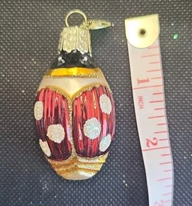Alte Welt Weihnachten Marienkäfer mundgeblasen Glas Mini Ornament - Bild 1 von 6