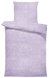Bettwäsche 135x200 cm meliert stone washed look Melange Flieder lila Microfaser - Bild 1 von 5