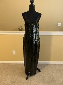 Free People Intimately Black Sequin Long Strappy Tie Back Dress Size XS - Picture 1 of 5