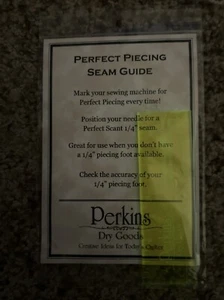 Perkins Perfect Piecing Seam Guide Plastic Ruler In Package New - Picture 1 of 2