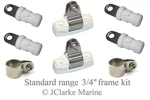 3/4" Standard range boat canopy frame kit sprayhood binimi cover end cap clamps - Picture 1 of 1