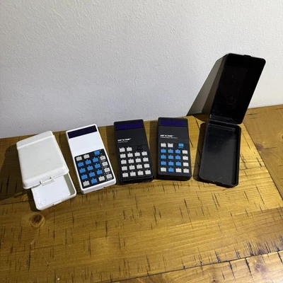 3x Vintage Sinclair Cambridge Memory Calculator With Case For Repair Black White - Image 1 of 4