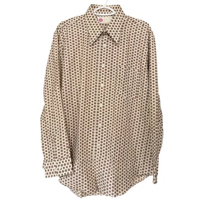 Vintage Sears Kings Road XL 17 - 17.5 Button Down Shirt Disco 70s Cotton Poly - Picture 1 of 4