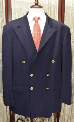 USA Polo Ralph Lauren 46 L double breasted gold button 2 vent wool blazer g7j2 - Image 1 of 4