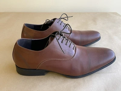 Zapatos de vestir Kenneth Cole Oxford de cuero para hombre talla 13 M coñac oscuro EE. UU. Foto 1 de 4
