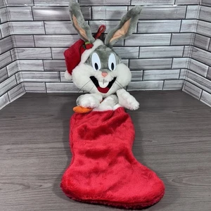 Vintage 1990 Bugs Bunny Plush Christmas Stocking Looney Tunes - Picture 1 of 8