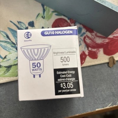 Edison Par GU10 Halogen 50 Watts, 500 Lumens, 6 Pack, New In Box - Image 1 of 3