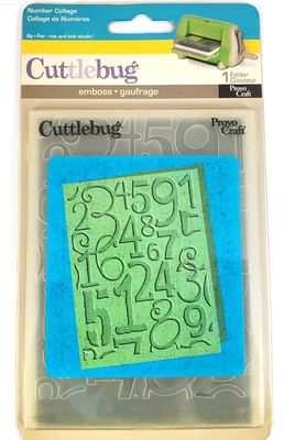 2007 Cuttlebug-Provocraft-Emboss Folder-Number Collage-1pc - Image 1 of 4