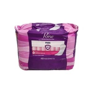 Poise Women Incontinence Pads (5) Maximum Absorbency Regular Length 48 Ct - Picture 1 of 4