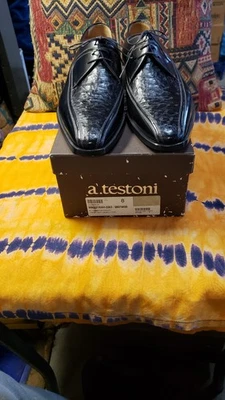 A.testoni, Vestido Hombre Avestruz Genuino y Cuero... Foto 1 de 4