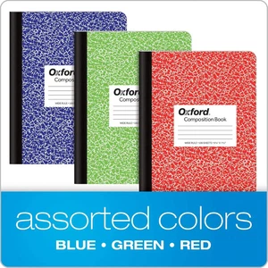 Oxford Komposition Notizbuch 3er-Pack, breites liniertes Papier, 9-3/4 x 7-1/2 Zoll, 100 - Bild 1 von 2
