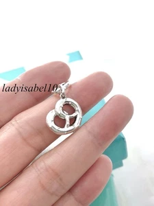 Tiffany & Co. Pretzel Charm Pendant & Oval Clasp Sterling Silver w/ Pouch - Auth - Picture 1 of 6