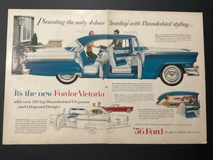 1956 Ford Victoria zweiseitige Printanzeige "Hardtop mit Thunderbird Styling" - Bild 1 von 1