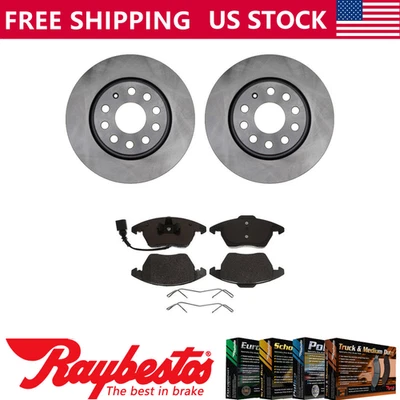 Front Brake Rotors + Ceramic Brake Pads & Hardware For 2012 2014 VW Jetta Foto 1 de 4