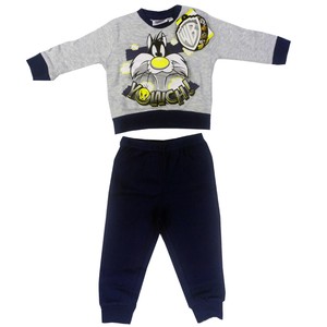 Pigiama Gatto Silvestro e Titti Looney Tunes Autunno/Inverno Grigio Bambino