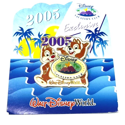 Prendedor exclusivo de Disney Vacation Club DVC 2005 Chip & Dale Disney World #36390 Foto 1 de 4