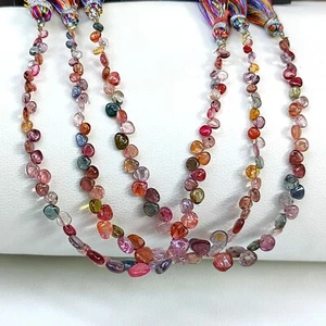 Gemas de espinela de color arco iris natural tamaño de 4 a 7 mm cuentas en forma de corazón hilo de 7" - Imagen 1 de 8