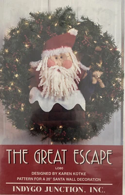 Indygo Junction Pattern # IJ380 The Great Escape Santa Wall Decoration 20" - Image 1 of 3