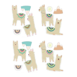 24 Aufkleber Lama DIY Wandtattoo Sticker Tattoo Set Sonne Gebirge Cartoon Alpaka - Picture 1 of 5