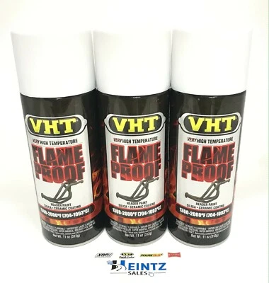 VHT SP101-3 PACK FLAT WHITE High Temperature FlameProof Header Paint - 11 oz Foto 1 de 3