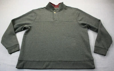 Orvis Mens Gray Cotton Soft Fleece Lined 1/4 Zip Pullover Sweatshirt Sweater 2XL - Image 1 of 4
