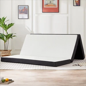 5 Sizes Portable 4-inch Thick Tri-Fold Memory Foam Mattress Topper for Sleeping - Picture 1 of 18