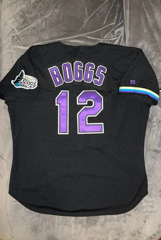 WADE BOGGS Russell Athletic AUTHENTIC TAMPA BAY DEVIL RAYS Black 1998 Jersey 52 Cover