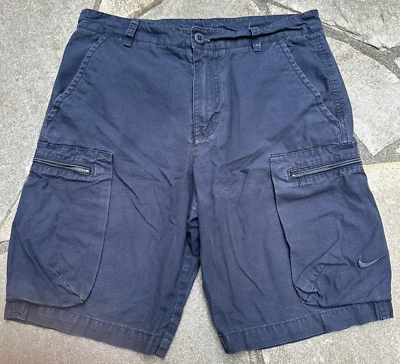 Pantalones Cortos Nike Cargo Para Hombres 30 Azul Marino Ripstop Utilidad Bolsillos Bordados Patinador Grunge Foto 1 de 4